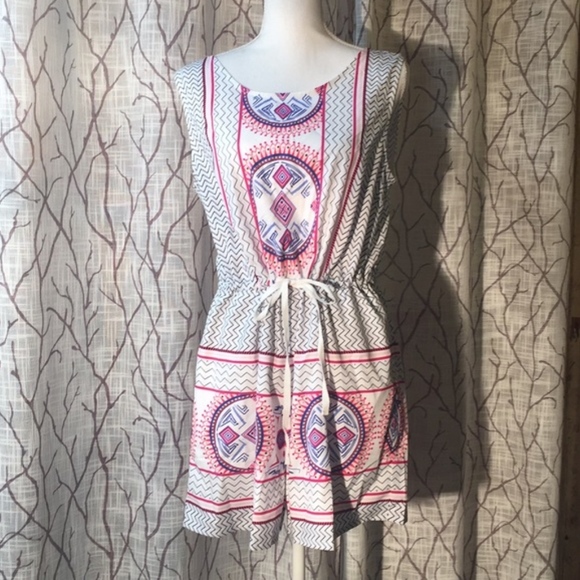 Mandala pink & purple romper geometric pattern NEW - Picture 1 of 7